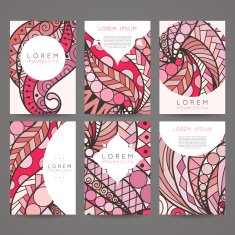 Set of vector design templates Brochures in random colorful style N18