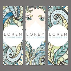 Set of vector design templates Brochures in random colorful style N19