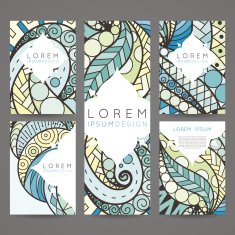 Set of vector design templates Brochures in random colorful style N22