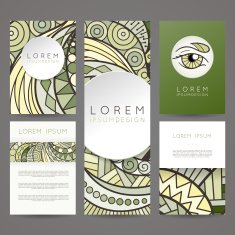 Set of vector design templates Brochures in random colorful style N23