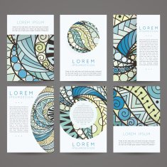 Set of vector design templates Brochures in random colorful style N26