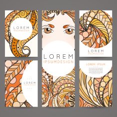 Set of vector design templates Brochures in random colorful style N28