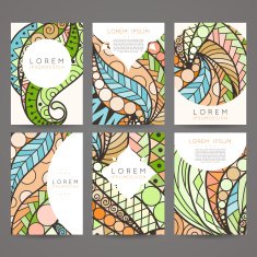 Set of vector design templates Brochures in random colorful style N181