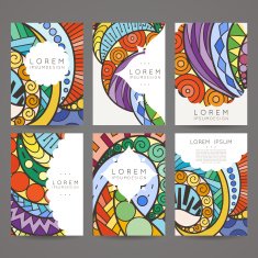 Set of vector design templates Brochures in random colorful style N184