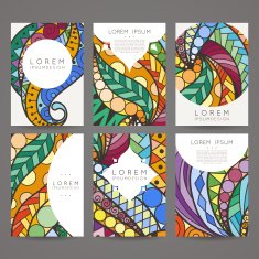 Set of vector design templates Brochures in random colorful style N185