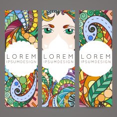 Set of vector design templates Brochures in random colorful style N186