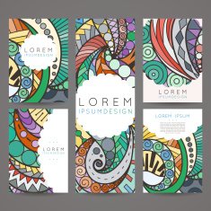 Set of vector design templates Brochures in random colorful style N203