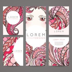 Set of vector design templates Brochures in random colorful style N204