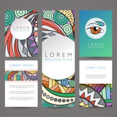 Set of vector design templates Brochures in random colorful style N206