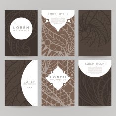 Set of vector design templates Brochures in random colorful style N211