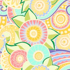 Seamless pattern with flowers Ornate zentangle texture N2