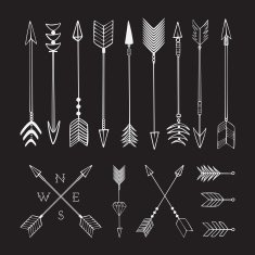 Hand drawn arrows Fighting arrow munition Sketch