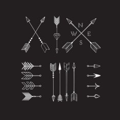 Hand drawn arrows Fighting arrow munition Sketch N2
