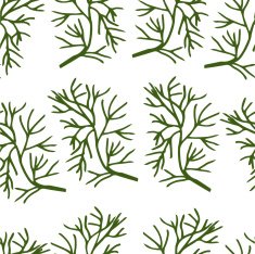 Stylized dill seamless pattern