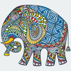 vector color decorated Indian Elephant N2
