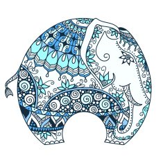 vector blue decorated Indian Elephant N3