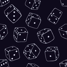 Vector Seamless Pattern Background of Lineart Dices N2