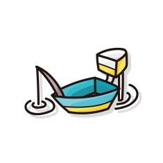 fishing boat doodle