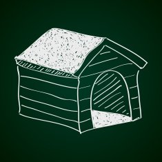 Simple doodle of a dog kennel N2