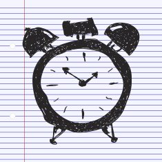 Simple doodle of an alarm clock N4