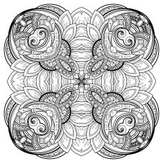Vector Beautiful Deco Black Square N3