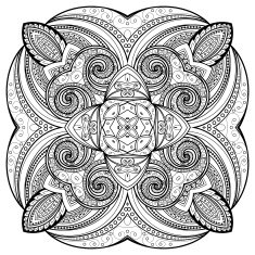 Vector Beautiful Deco Black Square N4