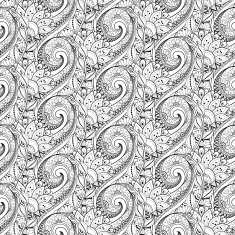 Vector Seamless Monochrome Floral Pattern N35