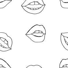 Seamless pattern with lips N3