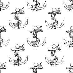 Vector hand drawn nautical anchor