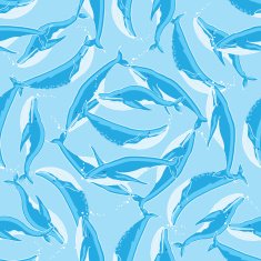 Whales seamless pattern