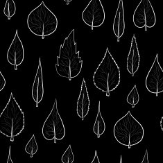 Seamless pattern background with doodles leaves