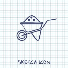 Simple icon wheelbarrow