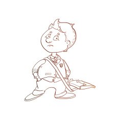 Schoolboy character vector sketch