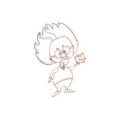 Genius physicist vector sketch
