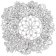 Hand drawn herbal design elements Black and white pattern N11