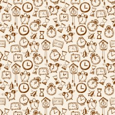 Seamless background with doodle sketch watches N2