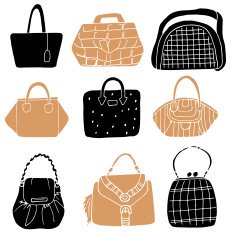 Set of colorful fashion woman bags collection N2
