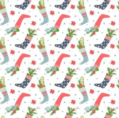 Christmas stockings seamless pattern