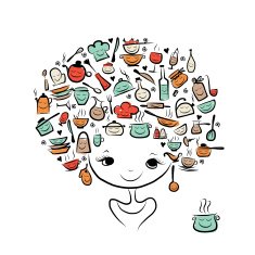 Kitchen fairy concept female portrait for your design
