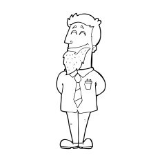 line drawing cartoon psychologist