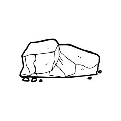 line drawing cartoon rocks