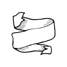 line drawing cartoon tattoo scroll banner N4