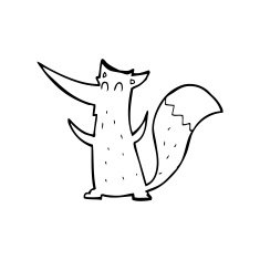 line drawing cartoon fox N2