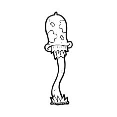 line drawing cartoon mushroom