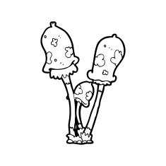 line drawing cartoon mushroom N2