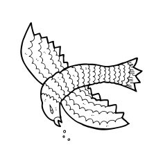 line drawing cartoon flying bird