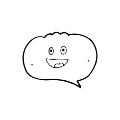 cute line drawing cartoon speech balloon