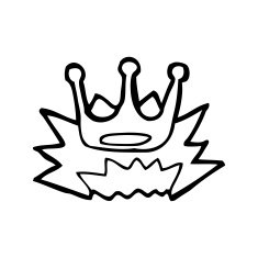 line drawing cartoon crown symbol