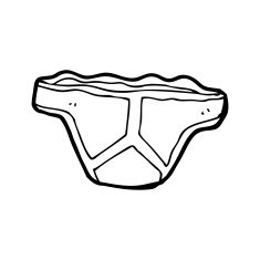 line drawing cartoon underpants