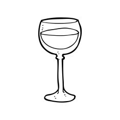 line drawing cartoon wine glass